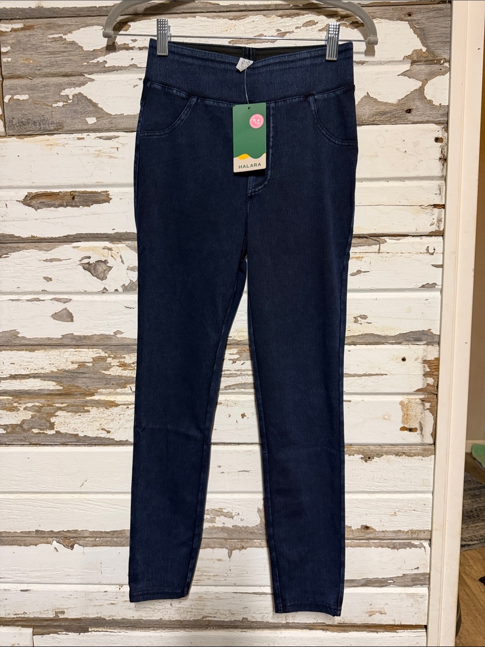 HALARA Navy Pull-On Jeggings with Elastic Waist